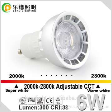 Directly installation CCT gu5.3 gu10 6w led spotlight with hotel